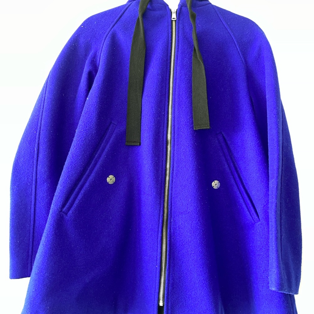 ASOS Royal Blue Hooded Cape Coat
